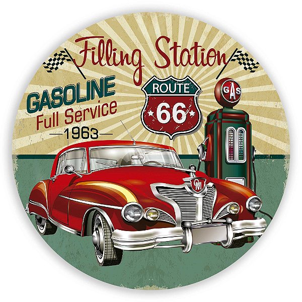 Capa Painel Redondo Sublimado - Route 66