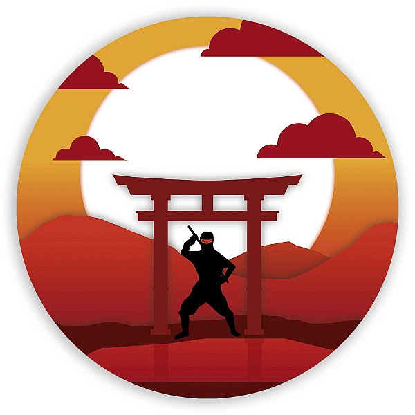 Capa Painel Redondo Sublimado - Samurai