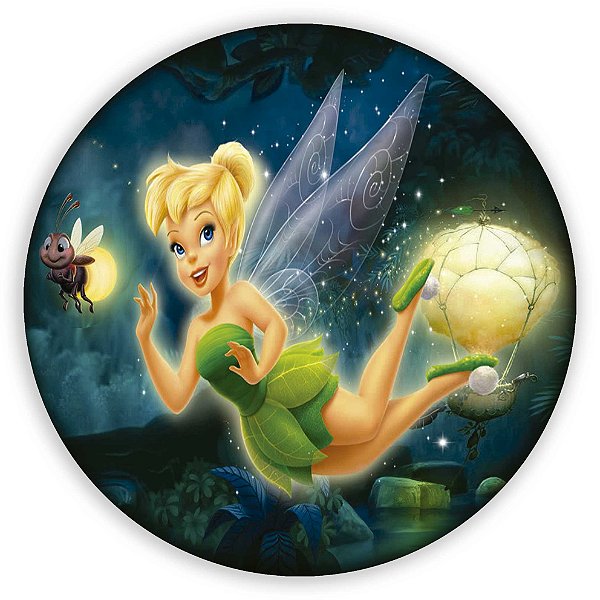 Capa Painel Redondo Sublimado - Sininho Tinker Bell