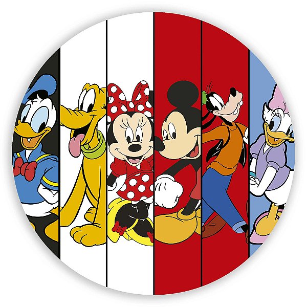 Capa Painel Redondo Sublimado - Turma do Mickey