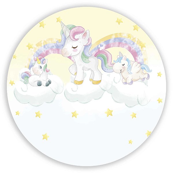 Capa Painel Redondo Sublimado - Unicornio