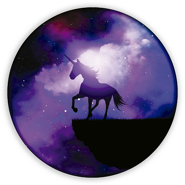Capa Painel Redondo Sublimado - Unicornio