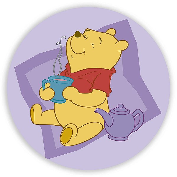 Capa Painel Redondo Sublimado - Ursinho Pooh