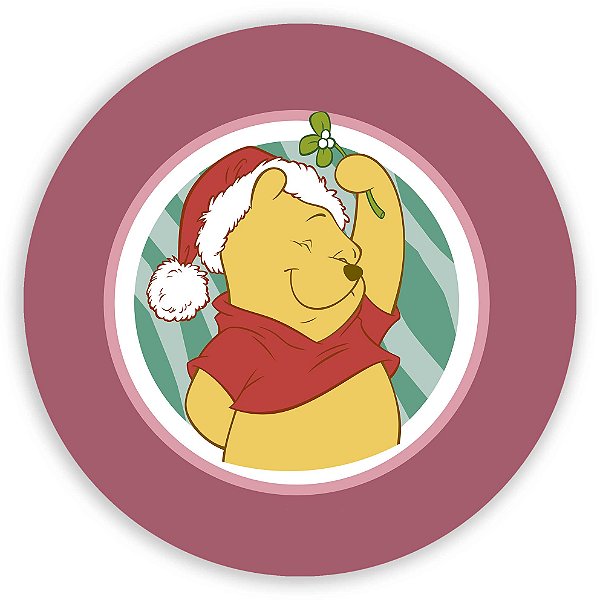 Capa Painel Redondo Sublimado - Ursinho Pooh