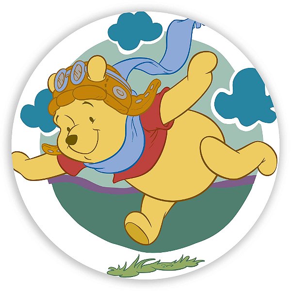 Capa Painel Redondo Sublimado - Ursinho Pooh