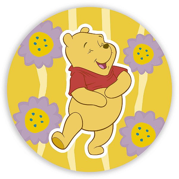 Capa Painel Redondo Sublimado - Ursinho Pooh