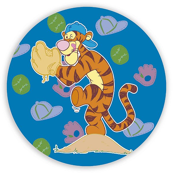 Capa Painel Redondo Sublimado - Ursinho Pooh Tigrao