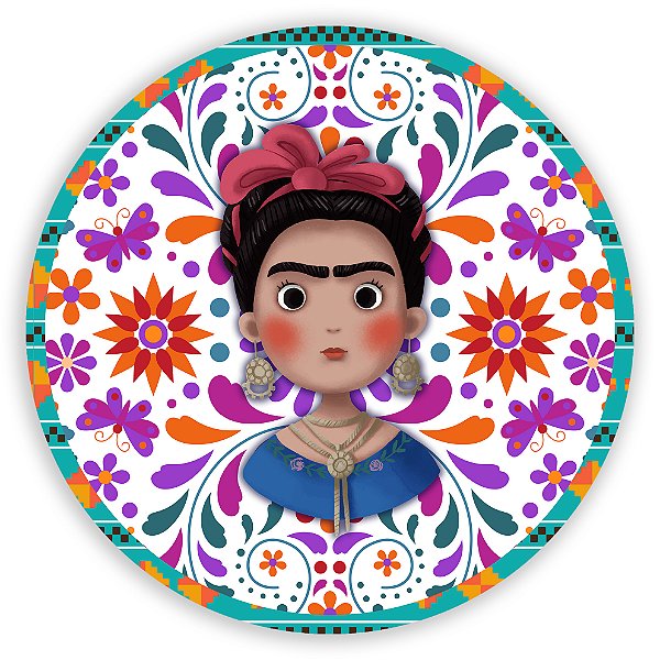 Capa Painel Redondo Sublimado - Frida