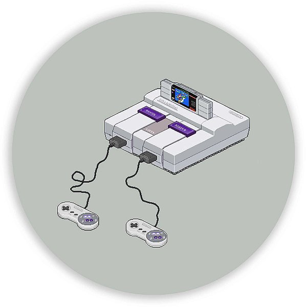 Capa Painel Redondo Sublimado - Super Nintendo Super Nintendo