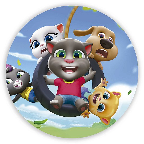 Capa Painel Redondo Sublimado - Talking Tom