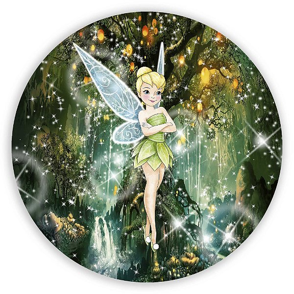 Capa Painel Redondo Sublimado - Tinkerbell Sininho