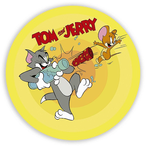 Capa Painel Redondo Sublimado - Tom e Jerry