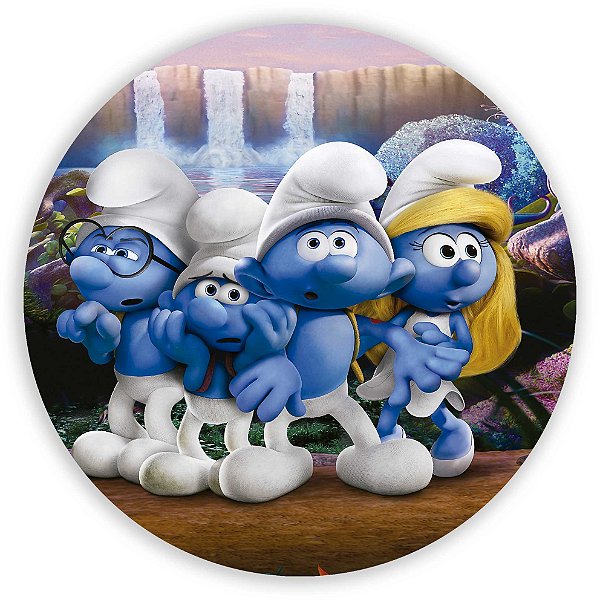 Capa Painel Redondo Sublimado - Os Smurfs