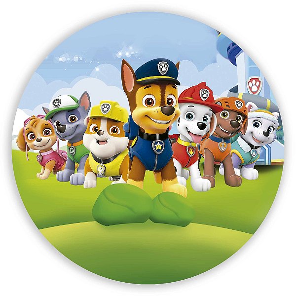 Capa Painel Redondo Sublimado - Patrulha Canina