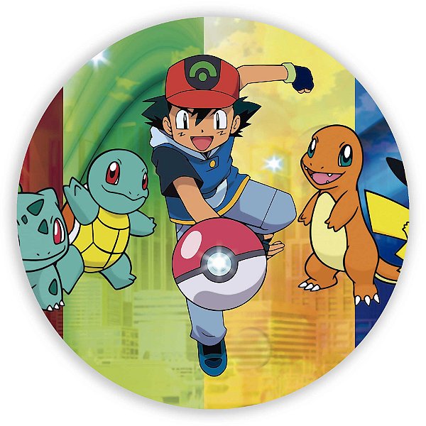 Capa Painel Redondo Sublimado - Pokemon