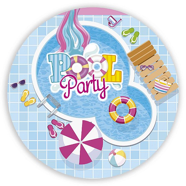 Capa Painel Redondo Sublimado - Pool Party