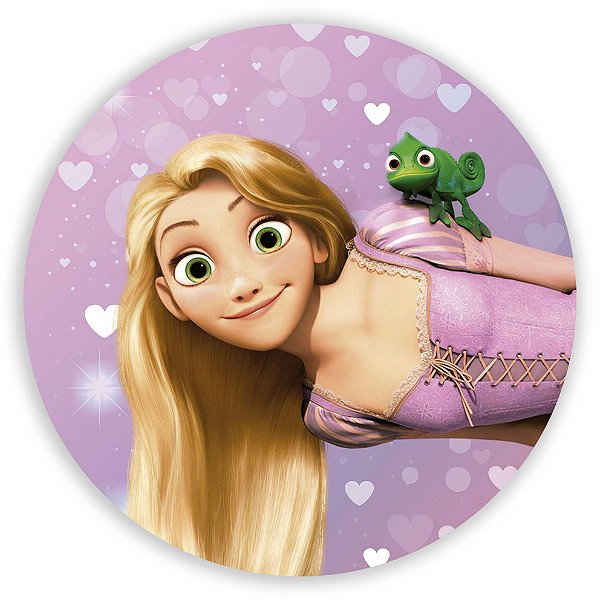 Capa Painel Redondo Sublimado - Rapunzel Enrolados