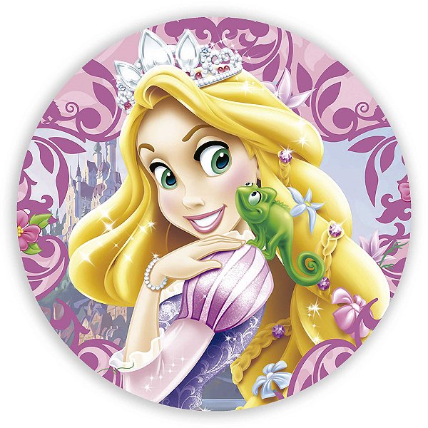 Capa Painel Redondo Sublimado - Rapunzel Enrolados