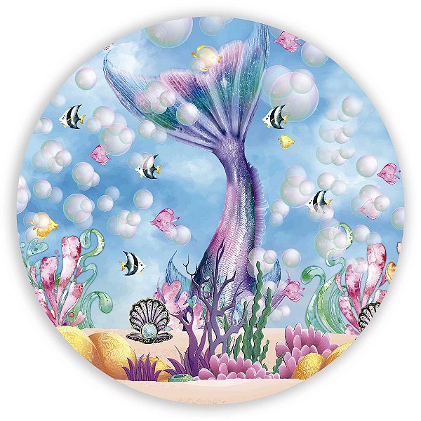 Capa Painel Redondo Sublimado - Sereia