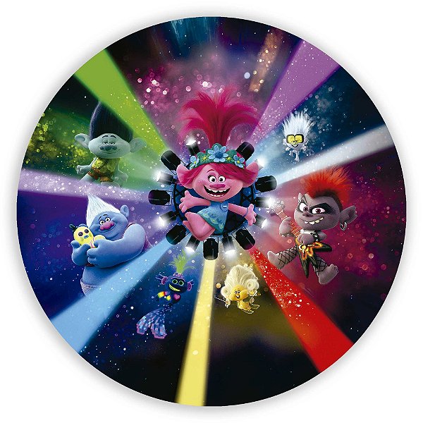 Capa Painel Redondo Sublimado - Trolls