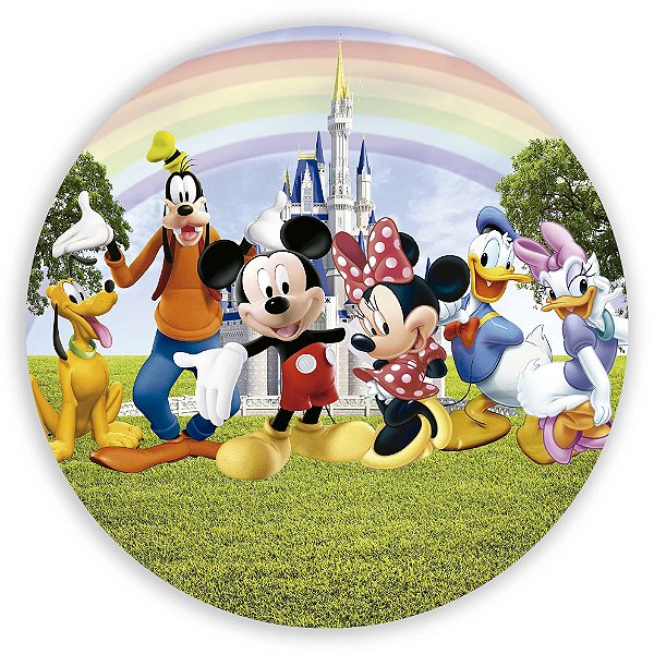 Capa Painel Redondo Sublimado - Turma do Mickey