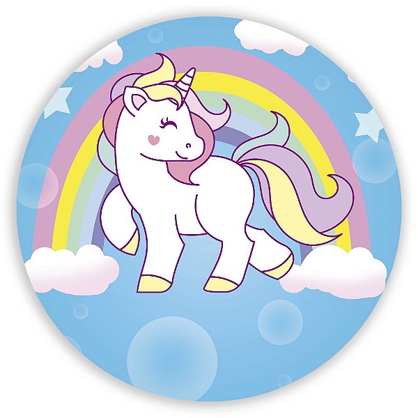 Capa Painel Redondo Sublimado - Unicornio