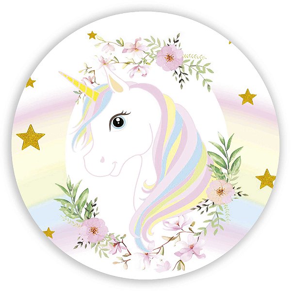 Capa Painel Redondo Sublimado - Unicornio