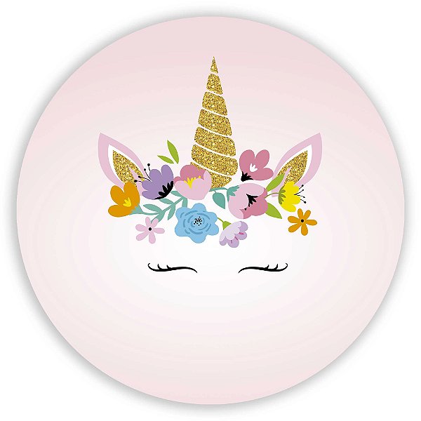 Capa Painel Redondo Sublimado - Unicornio