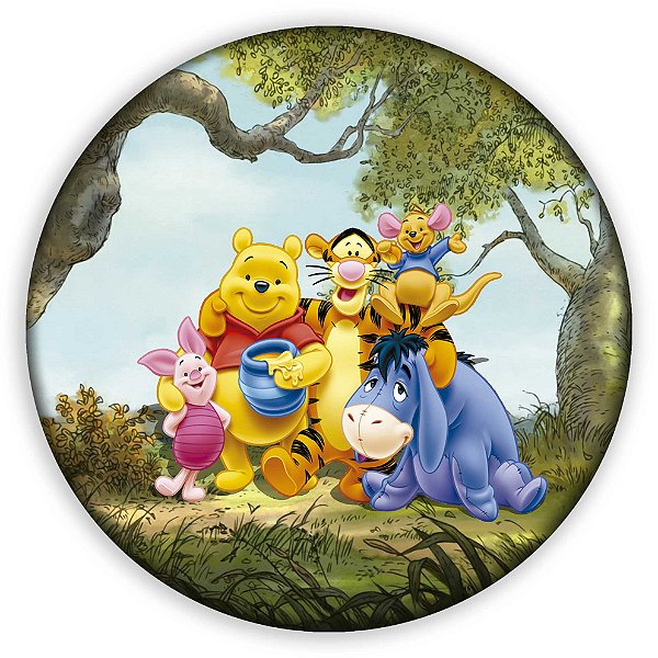 Capa Painel Redondo Sublimado - Ursinho Pooh