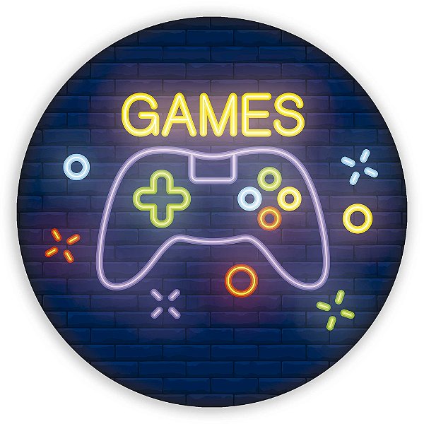Capa Painel Redondo Sublimado - Video Games