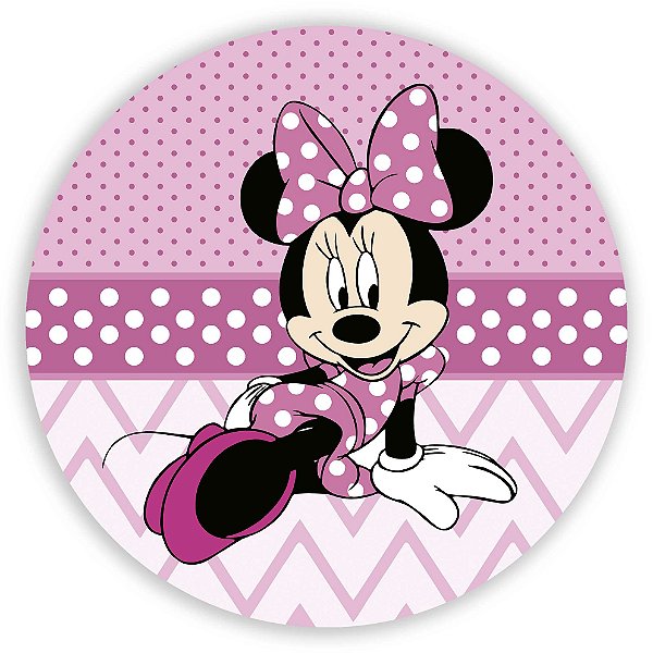 Capa Painel Redondo Sublimado - Minnie