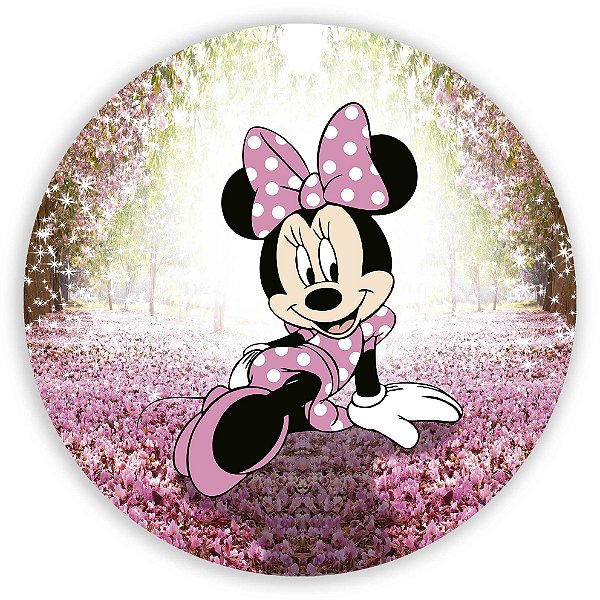 Capa Painel Redondo Sublimado - Minnie