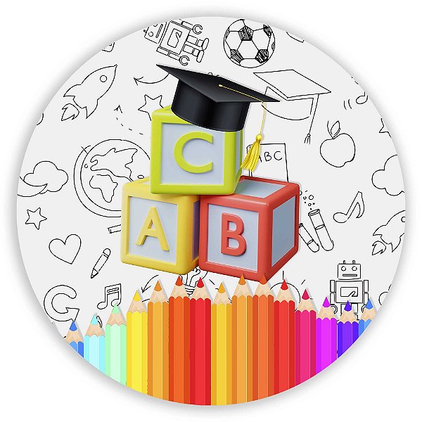 Capa Painel Redondo Sublimado - Formatura Infantil