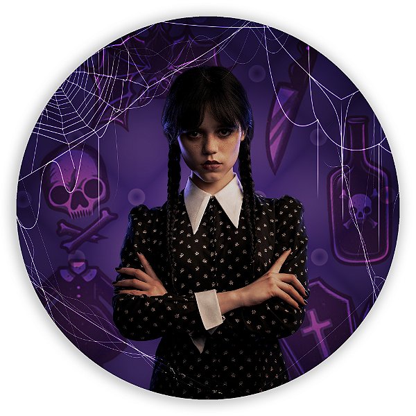 Capa Painel Redondo Sublimado - Wandinha