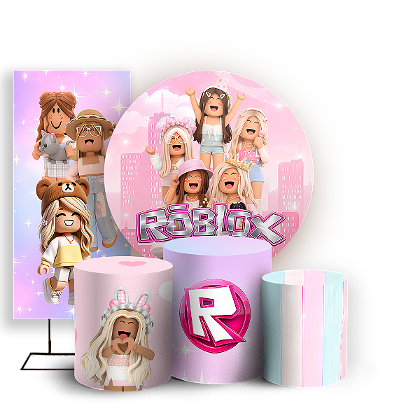 Capas Painel Redondo Trio Cilindro e Faixa Lateral Sublimado - Roblox