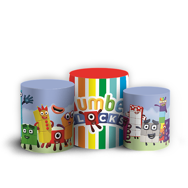 Capas Trio Cilindro Sublimado Vest Facil - Number Blocks