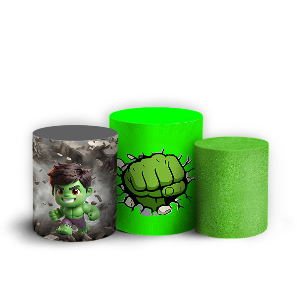 Capas Trio Cilindro Sublimado Vest Facil - Herois Hulk