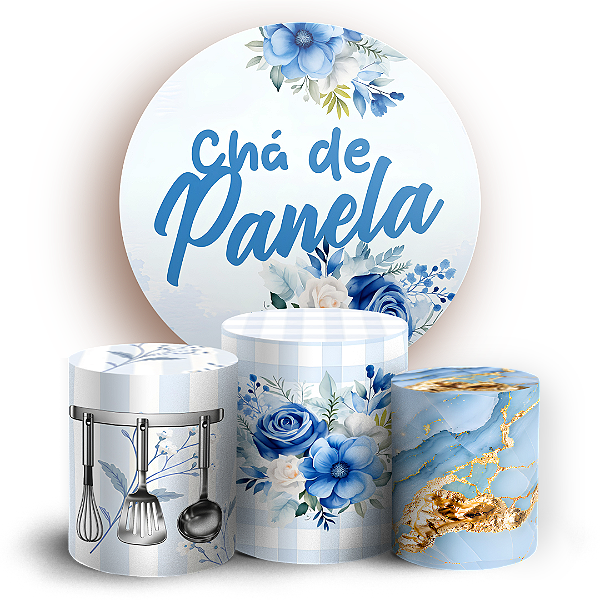 Capas Painel Redondo e Trio Cilindro Sublimado - Chá de Panela