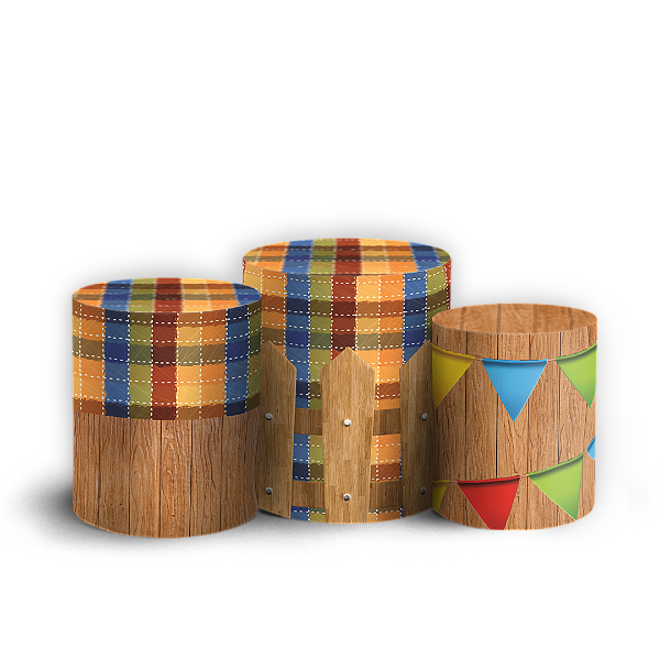 Capas Trio Cilindro Sublimado Veste Fácil - Festa Junina