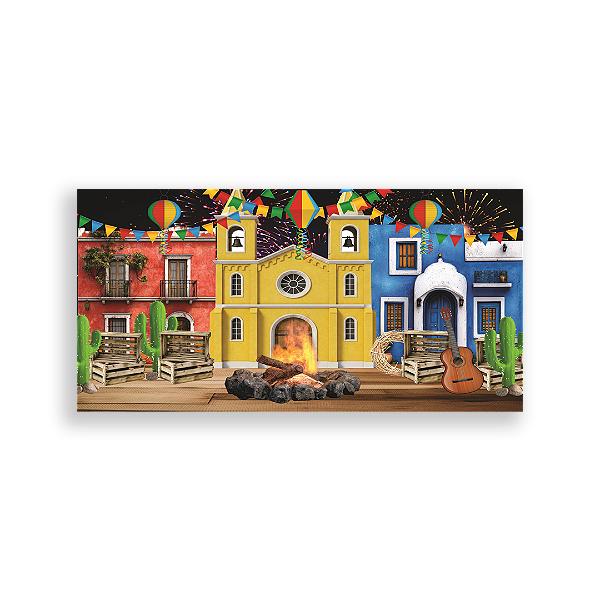 Capa Painel Retangular Sublimado - Festa Junina