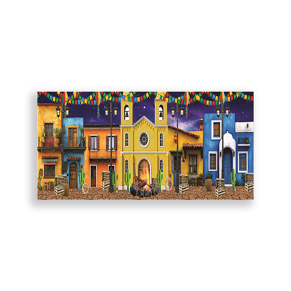 Capa Painel Retangular Sublimado - Festa Junina