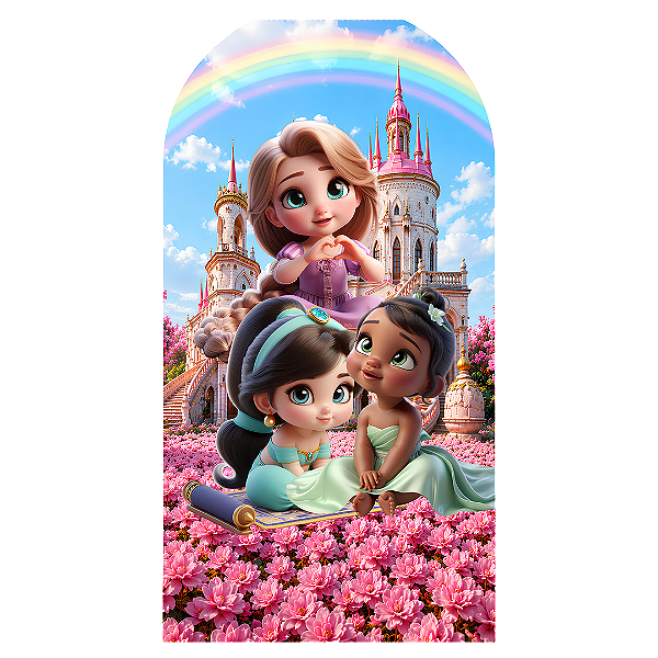Capa Mini Faixa Lateral Sublimado - Princesas