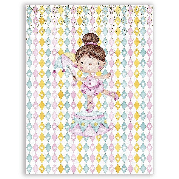 Capa Mini Faixa Lateral Sublimado - Circo Aquarela