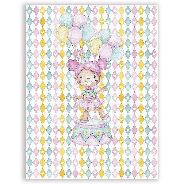 Capa Mini Faixa Lateral Sublimado - Circo Aquarela