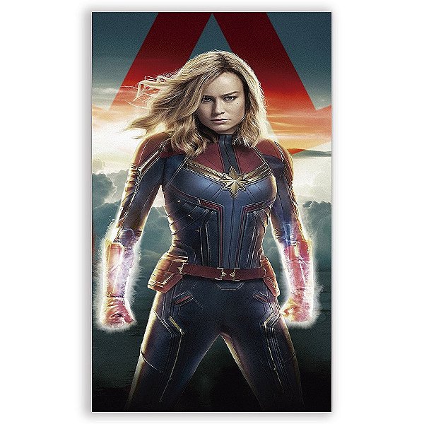 Capa Mini Faixa Lateral Sublimado - Capita Marvel
