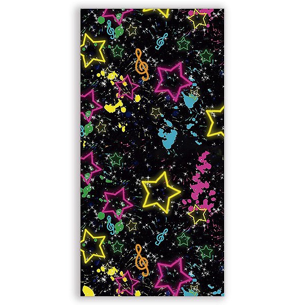 Capa Mini Faixa Lateral Sublimado - Estrelas Neon