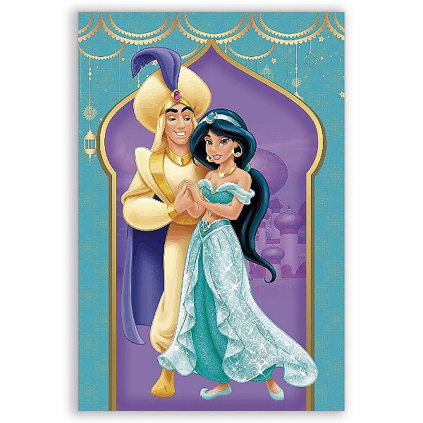 Capa Mini Faixa Lateral Sublimado - Jasmine e Aladin