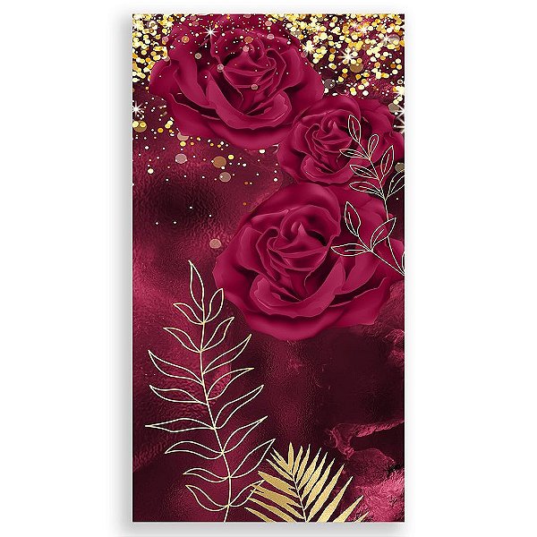 Capa Mini Faixa Lateral Sublimado - Floral Marsala