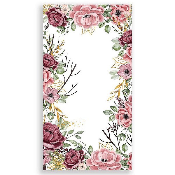 Capa Mini Faixa Lateral Sublimado - Rosas