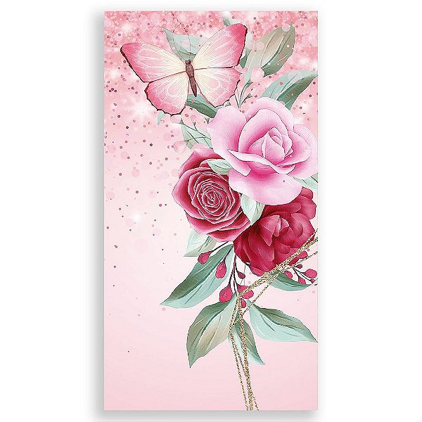 Capa Mini Faixa Lateral Sublimado - Floral Rosa